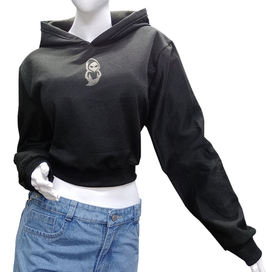 HOODIE CROP TOP (NEGRO)