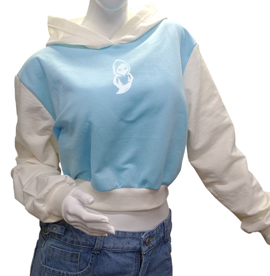 HOODIE CROP TOP (MARFIL X AZUL)