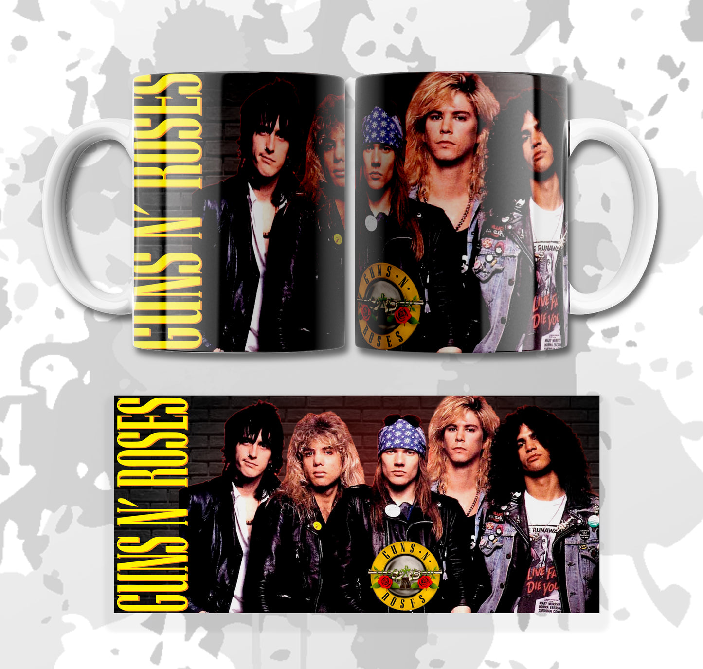 MUG GUNS AND ROSES
