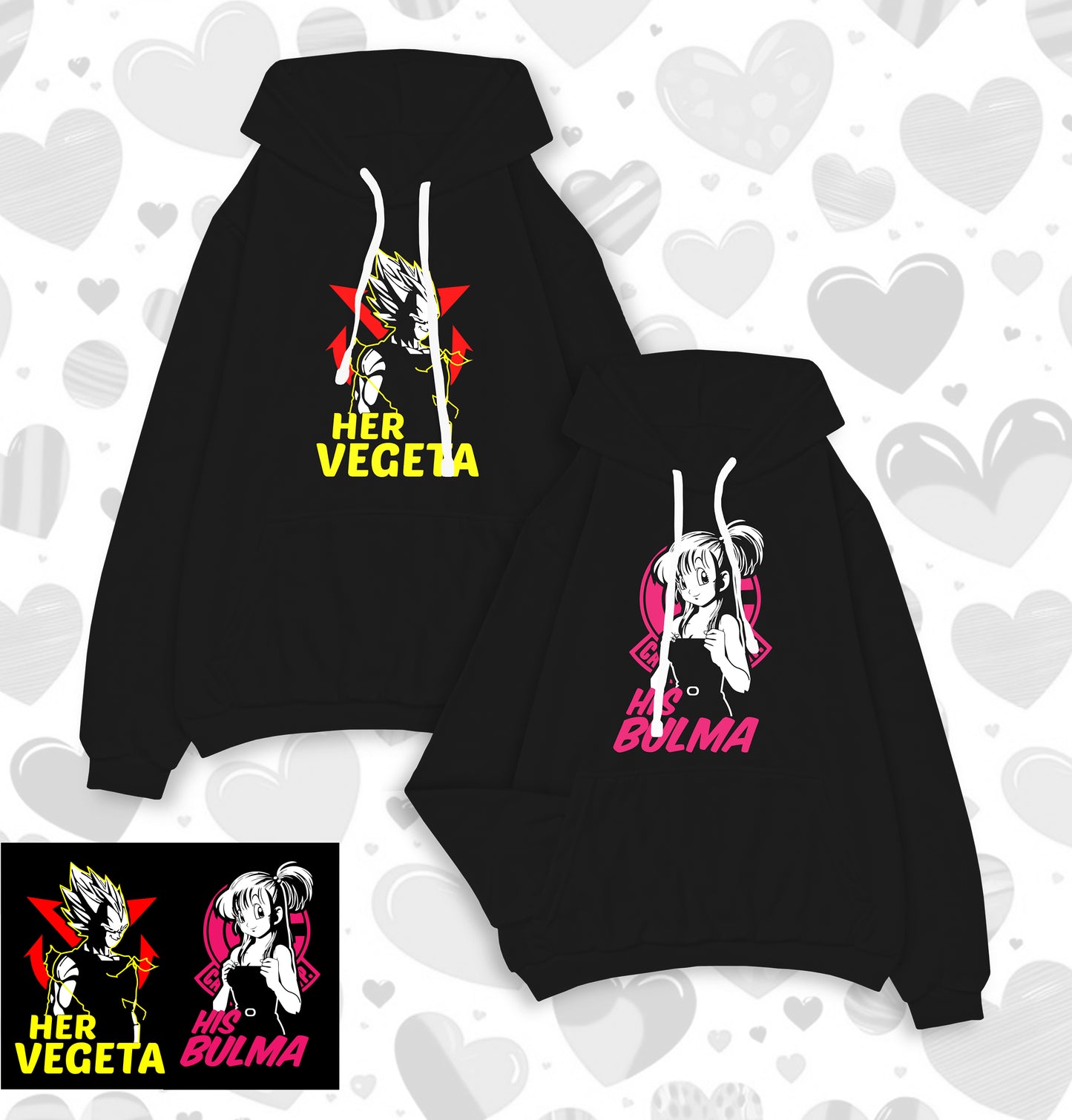 HOODIES PAREJAS VEGETA Y BULMA (DBZ)