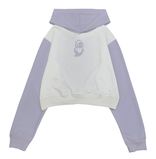 HOODIE CROP TOP (LILA X MARFIL)
