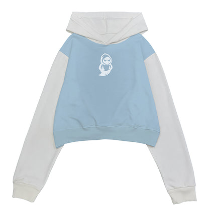 HOODIE CROP TOP (MARFIL X AZUL)