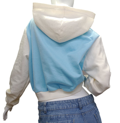 HOODIE CROP TOP (MARFIL X AZUL)