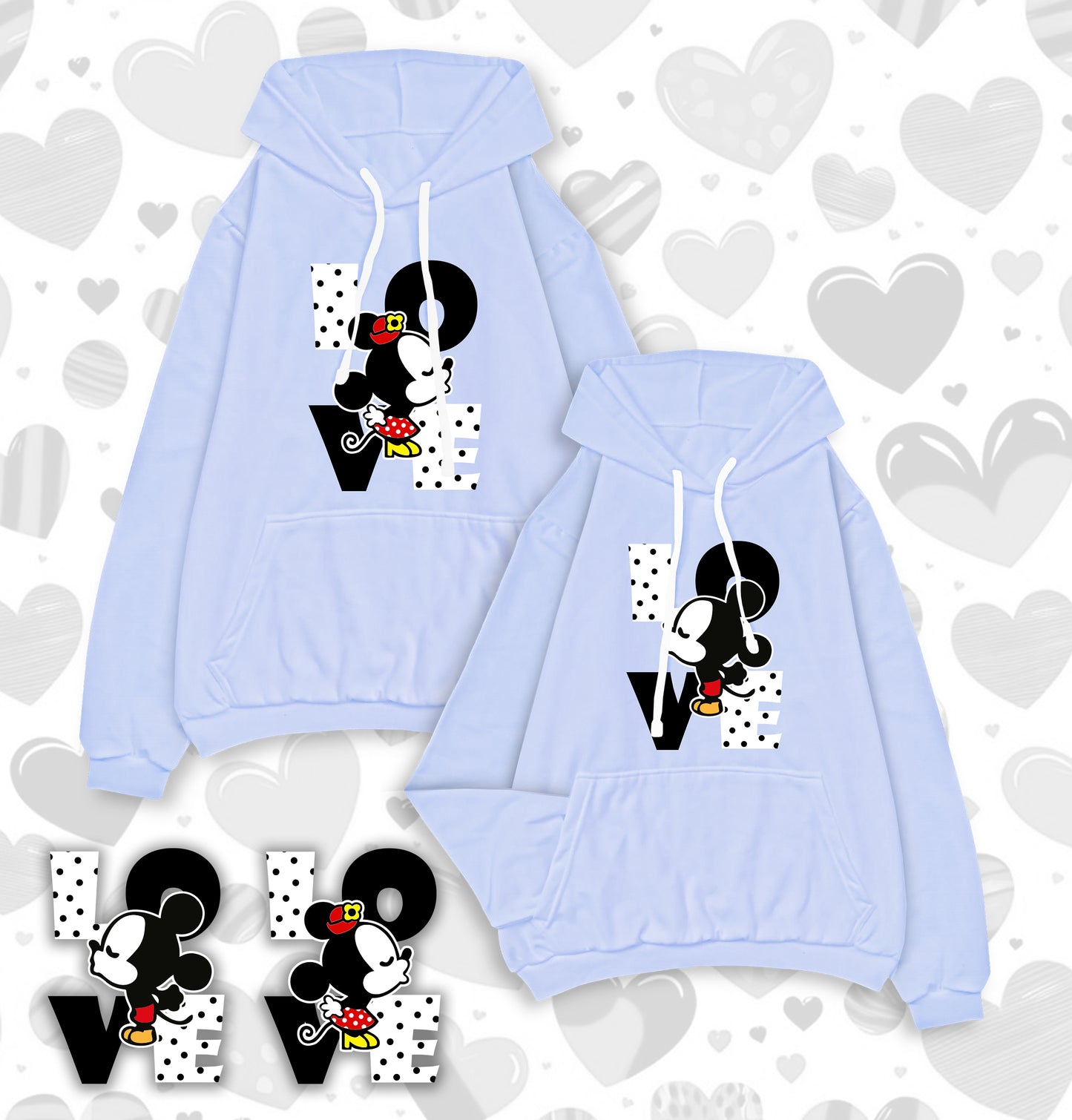 HOODIES EN PAREJA MICKEY Y MINNIE MOUSE