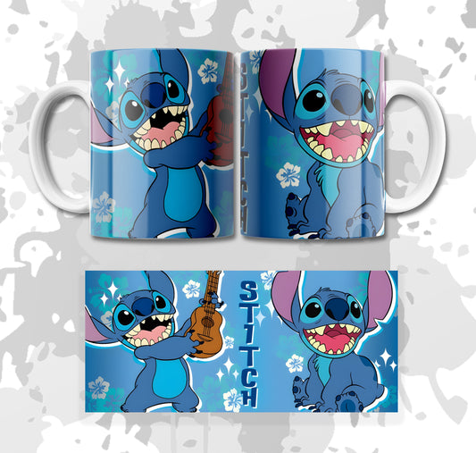 MUG STITCH AZUL