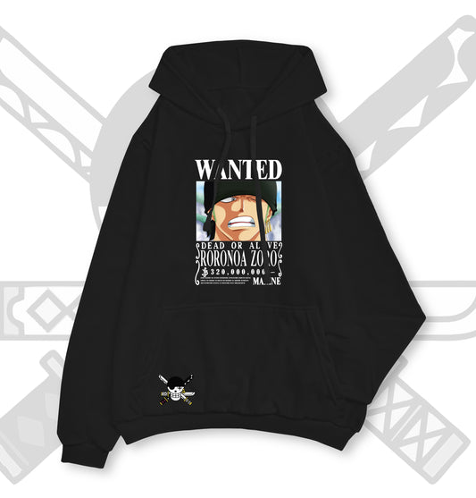 HOODIE ZORO WANTED ONE PIECE